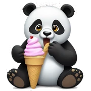Panda eating ice cream sticker