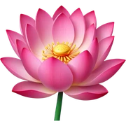 single Pink Lotus, straight stem sticker