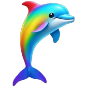 Rainbow Dolphin Full Body sticker