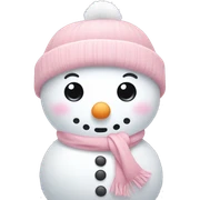 Cute white and light pink snowman sticker