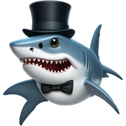 Shark with a top hat sticker