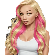 blonde girl with multicolored hair sticker