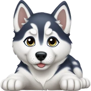 Husky puppy laying sticker