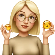 woman, wearing a longlsleeve dress, gold glasse sticker