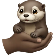 otter holding hand sticker