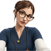 brown-haired girl with glasses sticker