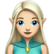 Elf girl with dark hair and blue eyes sticker