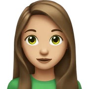 girl with long brown hair and green eyes sticker