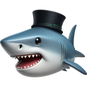 Shark with a top hat sticker