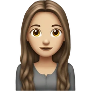 White girl with long brown hair sticker