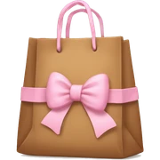 Brown bag with pastel pink bow sticker