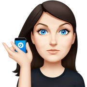 female, wearing black tshirt, black hair sticker