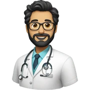 doctor with black hair and beard and glasses sticker