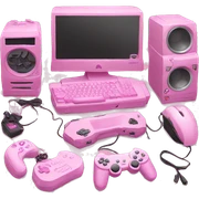 Pink gamer setup sticker