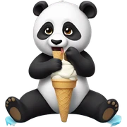 Panda eating ice cream sticker