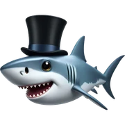 Shark with a top hat sticker