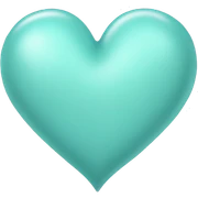pastel teal heart emoji  sticker