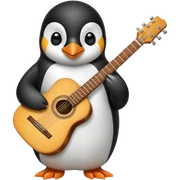 a penguin holding a guitar in tile iphone  sticker