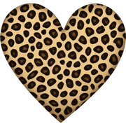 leopard print heart  sticker