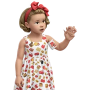 girl in dress with car sticker