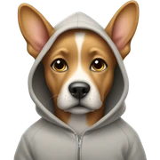 Dog with a hoodie sticker