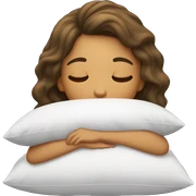 A girl laying her head on a pillow sticker