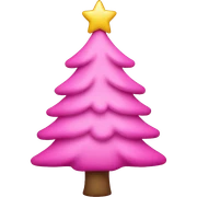 Pink Christmas tree sticker