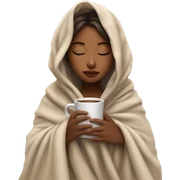 girl inside a blanket sipping coffee eyes closed sticker