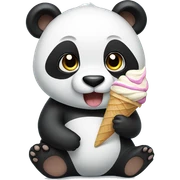 Panda eating ice cream sticker