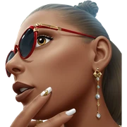 girl with stylish jewelry portrait sticker