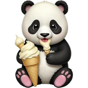 Panda eating ice cream sticker