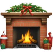 Christmas fireplace sticker