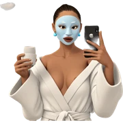 selfie in bathrobe with cup sticker
