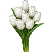 white tulip bouquet  sticker