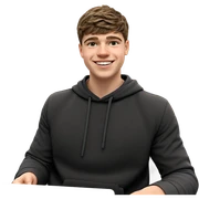 smiling boy with laptop indoors sticker