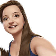 smiling girl with long hair sticker