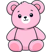 Cute pink teddy sticker