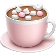 Light Pink mug of hot chocolate with marshmallows  sticker