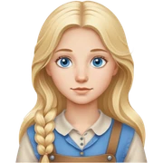Homesteader girl long blonde hair and blue eyes  sticker