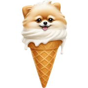 Pomeranian ice cream cone  sticker