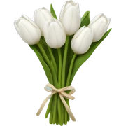 white tulip bouquet  sticker