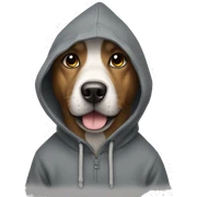 Dog with a hoodie sticker