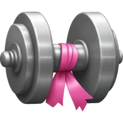 dumbell with a pink bow sticker
