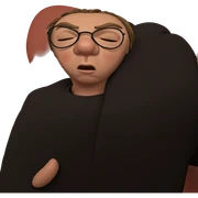 boy with closed eyes sticker