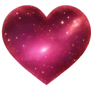 crimson galaxy heart sticker