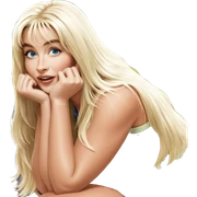 blonde girl with blue eyes sticker