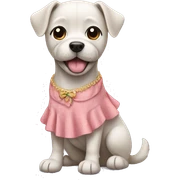 dog wearing a dress sticker