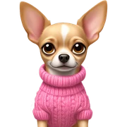 Chihuahua beige with big ears wearing pink sweater  sticker