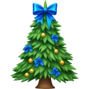 Christmas tree with blue bows sticker