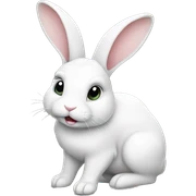 White bunny sticker
